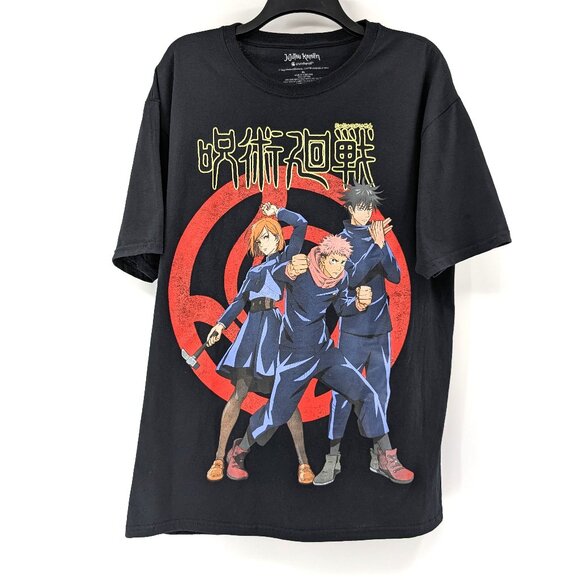 JUJUTSU KAISEN T Shirt‎ Men's XL Black Graphic Crunchyroll Short Sleeve - Picture 1 of 8